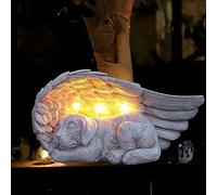 MOONDKIST Dog Pet Memorial Statue, Pet Loss Sympathy Remembrancecat with Solar Light, Grave Markers Dog Statue for Sympathy Dog Memorial Gifts Loss Gifts Garden Decor Outdoor