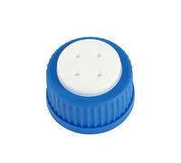 Moonetto Blue GL45 4-Port Safety Filling Cap with Four Holes for Glass Bottles, 1/8 Inch OD Tubing, Complete Kit (2 pc)