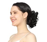 MoonEyes 1 PCS Hair Extensions And Wigs Women's and Girl's Synthetic Hair Bun Extension Rubber Bands Extension in Black Color