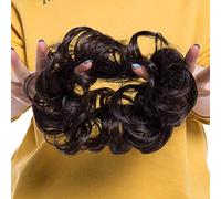 MoonEyes 1 PCS Hair Extensions And Wigs Women's and Girl's Synthetic Hair Bun Extension Rubber Bands Extension in Brown Color