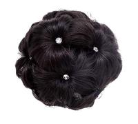MoonEyes Women Artificial Clutcher Hair Bun With Pearl Stone Juda Panja (Natural Brown)