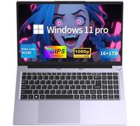 MOONFISH 15.6 Inch FHD IPS Laptop with N150 Quad-Core Processor, 16GB RAM, 512GB SSD, Backlit Keyboard, Slim 1.6kg Design, Purple, Win11 Pro
