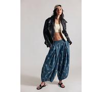 Moonflower Printed Pull-On Balloon Pants at Free People in Deep Sea, Size: Medium - female