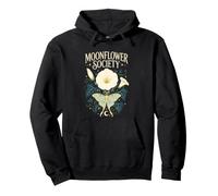 Moonflower Society Moth Bloom Emblem Botanical Graphic Pullover Hoodie