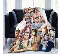 Moonforever Blanket Chris Hemsworth Soft and Comfortable Wool Fleece Throw Blankets for Sofa Office car Camping Yoga Travel Home Decoration Cozy Plush Beach Blanket Gift 60"x50"