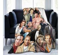 Moonforever Blanket Kevin Costner Soft and Comfortable Wool Fleece Throw Blankets for Decor Sofa Office car Home,Cozy Plush Camping Yoga Travel Decoration Beach Blanket Gift