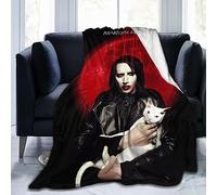 Moonforever Blankets Marilyn Singer Manson Funny Throw Flannel Blanket Soft Lightweight Flannel Fleece Air Conditioning Blankets for All Season 50"x40"