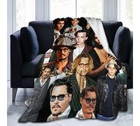 Moonforever Johnny Depp Throw Blanket Fleece Blanket Lightweight Soft Flannel Living Room Bedroom Sofa Quilt Blankets All Season Air Conditioning Blanket…