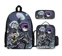 Moonforever Murder Drones Unisex 3 Pcs Backpack Combination Set 16 In Daypack Insulated Lunch Bag