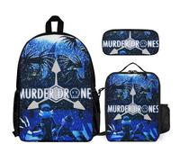 Moonforever Murder Drones Unisex 3 Pcs Backpack Combination Set 16 In Daypack Insulated Lunch Bag