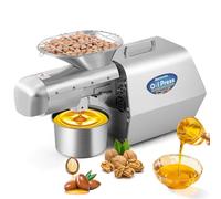 Moongiantgo 1800w Intelligent Oil Press Machine, Cold/Hot Stainless Steel Organic Oil Expeller with Smart Temperature Control, Extended Rod, Low Noise for Peanut, Walnut, Sesame(No Olive), 13-19lbs/H