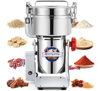 Moongiantgo 800g/1.76lb Electric Grain Grinder 50-300 Mesh Herb Spice Mill, 430 Stainless Steel & 2500W 36000rpm Commercial Motor for Herb/Spice/Nut/Cereal with Fuse Protection Device