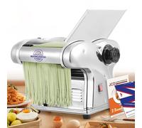 Moongiantgo Electric Pasta Machine Fresh Stainless Steel Pasta Machine with 3 Blades 1.5 mm, 4mm and 9 mm, 9 Degree Adjustable Thickness 0.3-3 mm, for Fettuccine, Tagliolini, Spaghetti