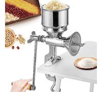 Moongiantgo Grain Mill Manual Stainless Steel with Hand Crank & Table Clamp Design, φ105mm Large Hopper, Hand Operated Grain Grinder for Nut, Coffee, Grain, Seeds, Corn, Spices