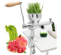 Moongiantgo Manual Wheatgrass Juicer Extractor Stainless Steel Manual Juicer for Juicing Wheat Grass Celery Kale Spinach Parsley Pomegranate Apple Grapes Fruit Vegetable (Classic Style)