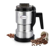 Moongiantgo Multifunctional Smash Machine Ultra Fine Spice & Coffee Grinder (250W 22000rpm, 200ml Capacity, Open-Cover-Stop Design, Stainless Steel, for Grain, Bean, Spice - with Brush & Spoon)