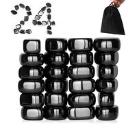 Moonhua 24Pcs Black Fridge Hematite Magnetic Stones Kit, DIY Irregular Polished Refrigerator Magnets for Home Office Kitchen, Educational Science Kit for Wall Stickers, Building Gadgets for Gift