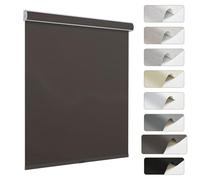 Moonice Cordless Roller Blinds 100% Blackout Roller Shades Waterproof Themal Insulation Shades Custom Privacy Easy Fit Window Blinds for Bathroom Home Door Black, 122cm W x 120cm H