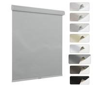 Moonice Cordless Roller Blinds 100% Blackout Roller Shades Waterproof Themal Insulation Shades Custom Privacy Easy Fit Window Blinds for Bathroom Home Door Grey, 118cm W x 120cm H