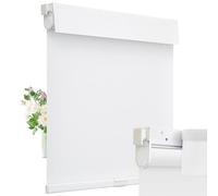 Moonice Cordless Roller Blinds No Drill Blinds for Windows Valance Blackout Shades Thermal Insulated Easy to Install Waterproof Window Shades for Home Kitchen Bathroom (White,Custom Size