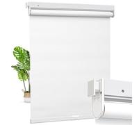 Moonice Cordless Roller Blinds No Drill No Tools Roller Blinds Blackout Shades with Heat Insulation Easy to Install Waterproof Window Shades for Home Ofiice Bathroom (White, 55cm W x 150cm H)
