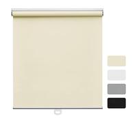 Moonice Cordless Roller Shades Spring Lifting Roller Blinds Blackout Thermal Insulated Window Blinds Customized Esay to Install Shades for Home Bedroom Office (Beige, 76cm W x 122cm H)