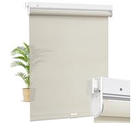 Moonice No Drill Cordless Roller Shades No Tools Light Filtering Roller Windows Blinds Waterproof Fabric Privacy Shades Thermal Insulated Tension Shades for Home Kitchen (Sand,120cm W x 165cm H)