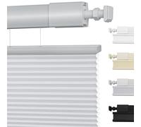 Moonice No Drill Top Down Bottom Up Cellular Pleated Shades Cordless Shades for Windows Light Filtering Honeycomb Blinds for Home Bedroom Office (Light Filtering - Gray, 155cm W x 122cm H)