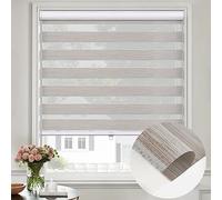 Moonice Zebra Roller Blinds Cordless Spring Lifting Zebra Shades with Dual Layer Day and Night Roller Blinds for Windows Light Control and Privacy for Home Bedroom Office (Autumn, 127cm W x 122cm H)