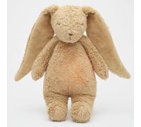 Moonie 2.0 Organic Humming Bunny with Night Lamp - Cappuccino | Soothing White & Pink Noise Sleep Aid for Babies | Voice Recording | Rechargeable, GOTS Certified Cotton | Calming Plush for Newborn & T