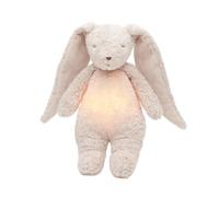 Moonie 2.0 Organic Humming Bunny with Night Lamp - Rose | Soothing White & Pink Noise Sleep Aid for Babies | Voice Recording | Rechargeable, GOTS Certified Cotton | Calming Plush for Newborn & Toddler