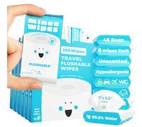 MOONIES Incredibly Compact Disposable Travel Wet Wipes - 99.5% Water & Aloe - Safe for Sensitive Skin, Hypoallergenic & Fragrance Free - Travel Essential for