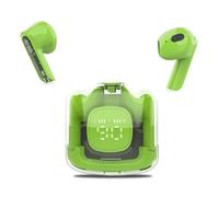 MOONKI Sound MH-TWS50-GRN in-Ear Headphone BT5.3 WL Built-in Microphone Ear Buds Rechargeable Digital Display Case 4-Hour Playback Comfortable Design Compact Stylish Audio Reliable Performance Green