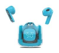 MOONKI Sound MH-TWS50-LBL Rechargeable in-Ear Headphone Earbud Built-in Microphone Digital Display Case 4-Hour Playback Comfortable Compact Stylish Audio Reliable Performance BT5.3 WL Light Blue