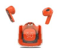 MOONKI Sound MH-TWS50-ORG Earbud Rechargeable in-Ear Headphone BT5.3 WL Built-in Microphone Digital Display Case 4-Hour Playback Comfortable Design Compact Stylish Audio Reliable Performance Orange