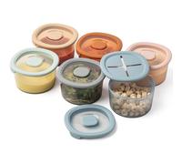 Moonkie Silicone Baby Food Containers | 240 ml Baby Food Jars with Airtight Lids and A Snack Lid | Snack Containers for Toddler | BPA Free | Freezer & Dishwasher Safe | 6 Pack