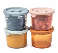 Moonkie Silicone Baby Food Storage Containers, 4 Pack, 120ml Weaning Freezer Pots with Airtight Lids, Reusable Baby Food Snack Pots, Microwave and Dishwasher Safe, Perfect for Infant & Toddler Food