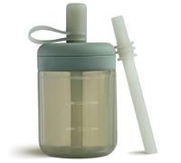 Moonkie Silicone Sippy & Straw Cup - BPA-Free Non-Spill & Dishwasher Safe - 5 oz (Sage) - Ideal for Babies & Toddlers from 6 Months
