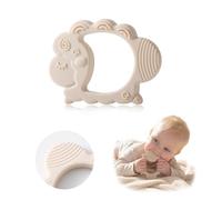 Moonkie Teething Toy, Safe & Easy to Hold BPA Free Silicone Baby Soothing Teethers, Prevent Finger Sucking Teether Toys Best for Babies 0-6 6-12 Months (Sheep Shifting Sand)