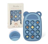 Moonkie Teething Toys for Baby, Silicone Phone Press Teether for 3 Months+, Pop It Fidget Toys, BPA-Free, Gum Pain Relief, Baby Shower Gifts for Boy and Girl, Sensory Toys for Babies(Ether)