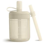Moonkie Toddler Water Bottle, Silicone Sippy Cup, Straw Cup, BPA-Free Toddler Cup, Non Spill Cup for Toddler, Baby Cup with Straw from 6 Months, Dishwasher Safe, 5 oz(Ivory)