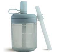 Moonkie Toddler Water Bottle, Silicone Sippy Cup, Straw Cup, BPA-Free Toddler Cup, Non Spill Cup for Toddler, Baby Cup with Straw from 6 Months, Dishwasher Safe, 5 oz(Ether)