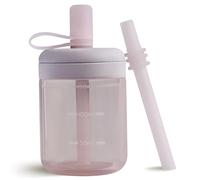 Moonkie Toddler Water Bottle, Silicone Sippy Cup With Straw, BPA-Free, Non-Spill, Baby Drinking Cup From 6 Months, Dishwasher Safe, 5 oz (Soft Lilac)