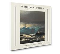 Moonlight At Wood Island By Winslow Homer Canvas Print | Gallery Wrapped 30mm Frame Wall Art | 20x20 inches | Ready to Hang | Classic Landscape Picture | Living Room Bedroom Lounge Office