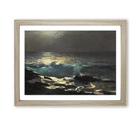 Moonlight At Wood Island By Winslow Homer Classic Painting Framed Print | A2 Oak Framed Wall Art | Ready to Hang | Classic Landscape Picture | Living Room Bedroom Lounge Office