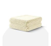 Moonlight Bedding Cream Bath Mat Non Slip Anti Mould - 2 Pack Chenille Bathroom Mat 40x60cm Machine Washable Shower Mat