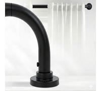 Moonlight Bedding Extendable Metal Curtain Rod For Bedroom - Adjustable Blackout Curtain Pole( Matte Black, 48 - 84 Inch)