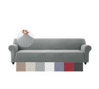 Moonlight Bedding High Stretch Grey Sofa Covers 4 Seater Super Soft Extra Large Couch Covers for Dogs Pets Cats Spandex Elastic Fit T Shaped Non Slip Sofa Cover