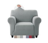 Moonlight Bedding High Stretch Sofa Cover 1 Seater - Spandex Elastic Fit Grey Sofa Slipcovers, Soft Washable Furniture Protector for Pets/Kids/Dogs, Non Slip Couch Covers (Fits 32"-47")