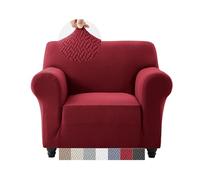 Moonlight Bedding High Stretch Sofa Cover 1 Seater - Spandex Elastic Fit Sofa Slipcovers, Soft Washable Furniture Protector for Pets/Kids/Dogs, Non Slip Couch Covers Burgundy (Fits 32"-47")